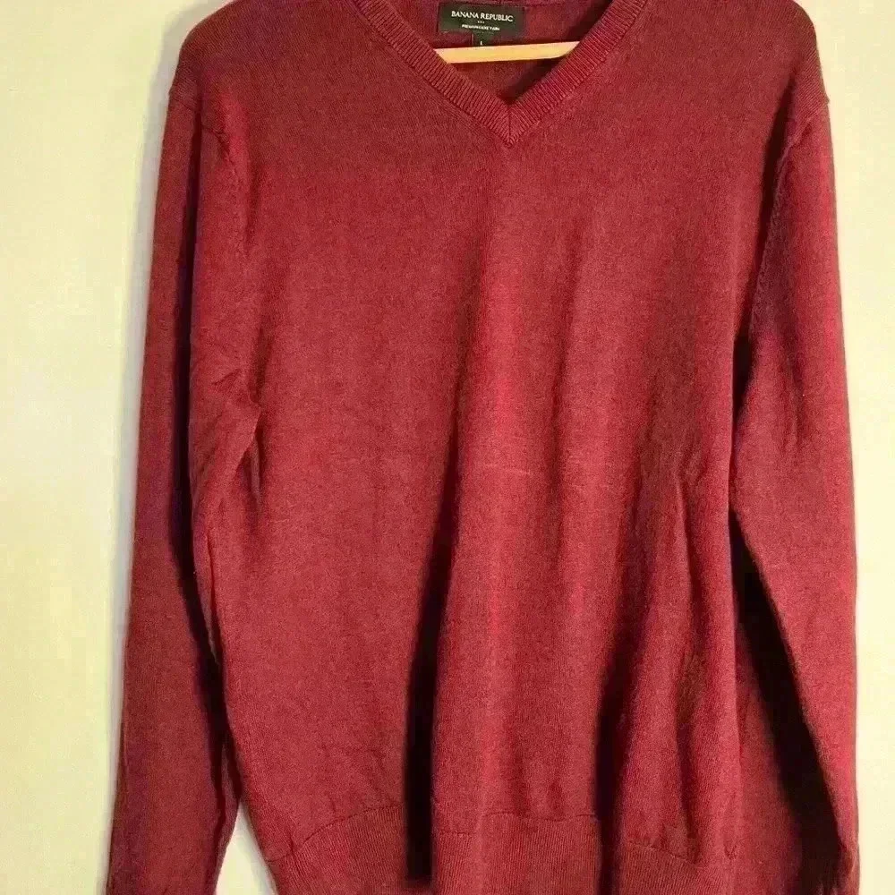 Banana Republic Mens Large Silk Cashmere Blend Pullover Jumper Sweater Luxury